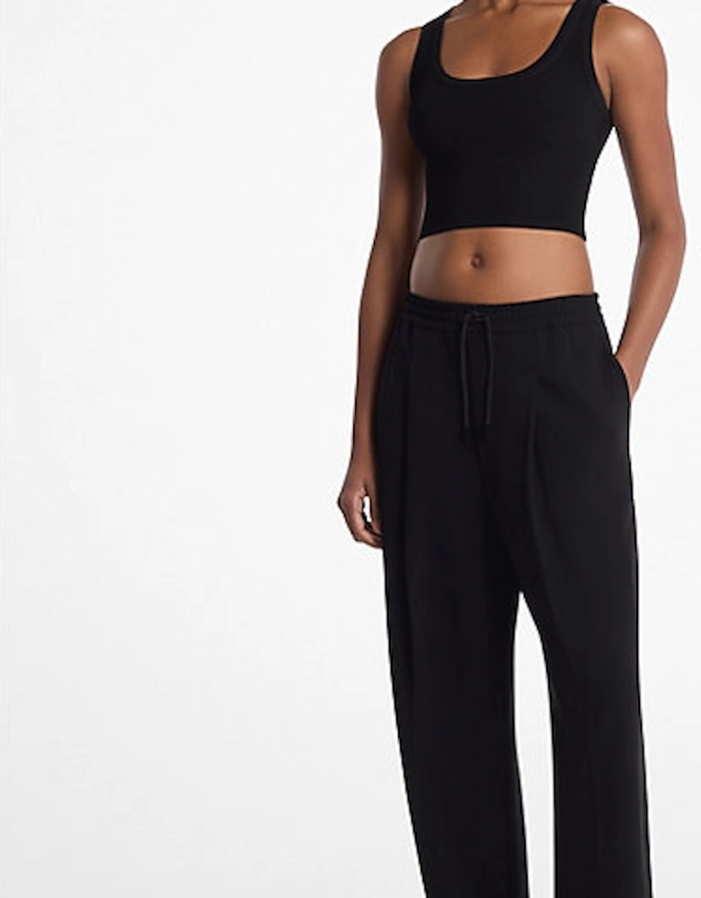 Pleated Crepe Track Pants