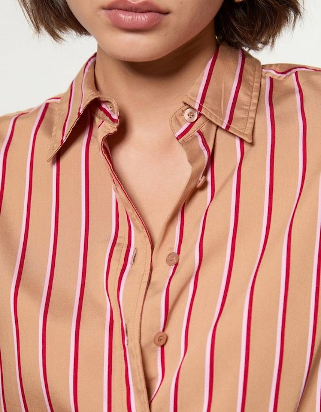 Stripe Cotton Oversized Tailored Essential Shirt