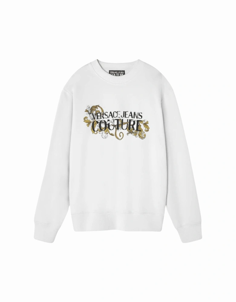 Graphic Baroque Logo White Sweatshirt