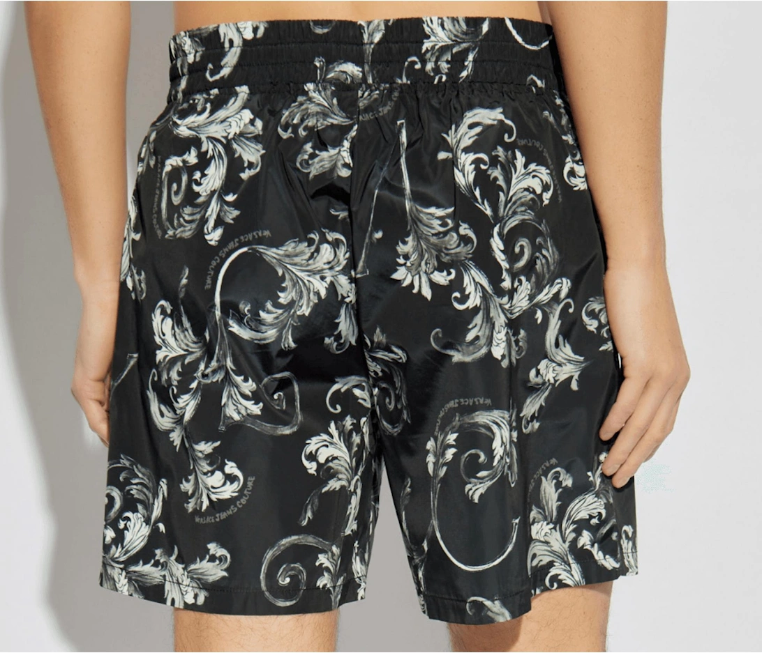 Nylon Baroque All Over Black Shorts