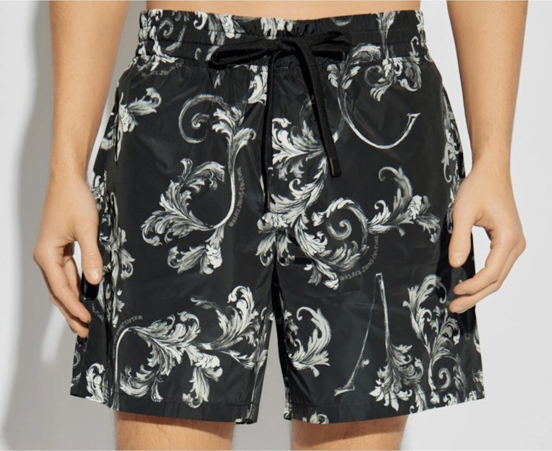 Nylon Baroque All Over Black Shorts