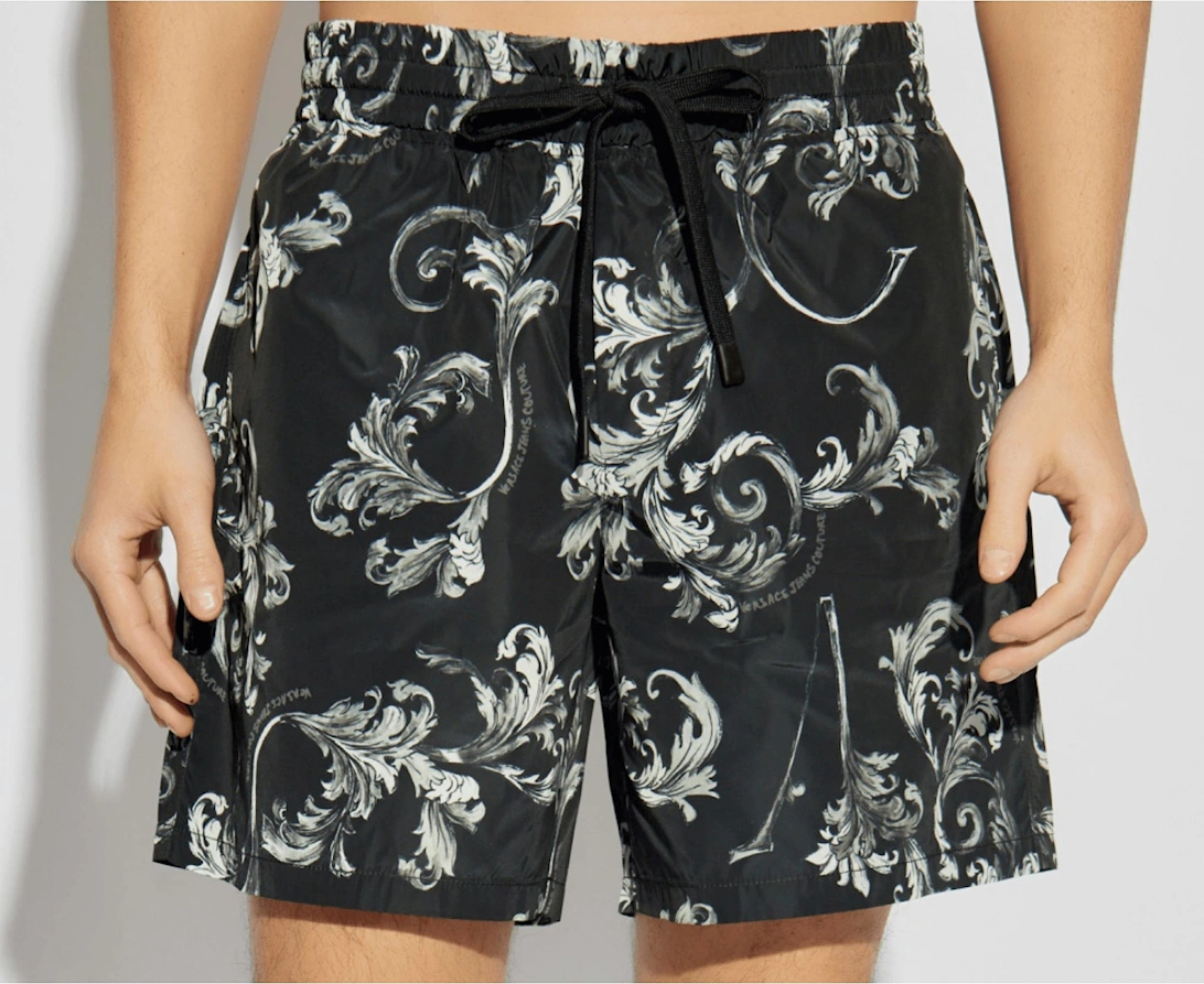 Nylon Baroque All Over Black Shorts