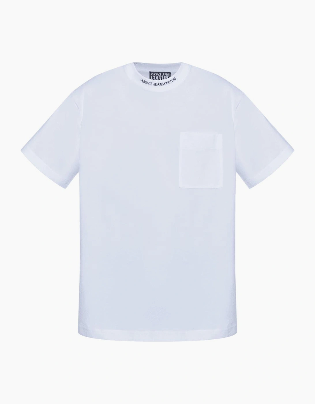 Versace Men's Chain Logo White Pocket T-Shirt - Size: 42