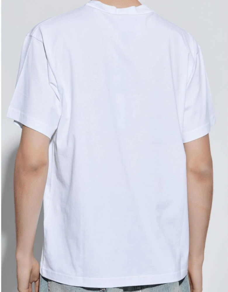 Chain Logo White Pocket T-Shirt