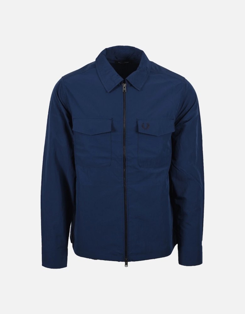 Zip Through Overshirt Tennis Blue