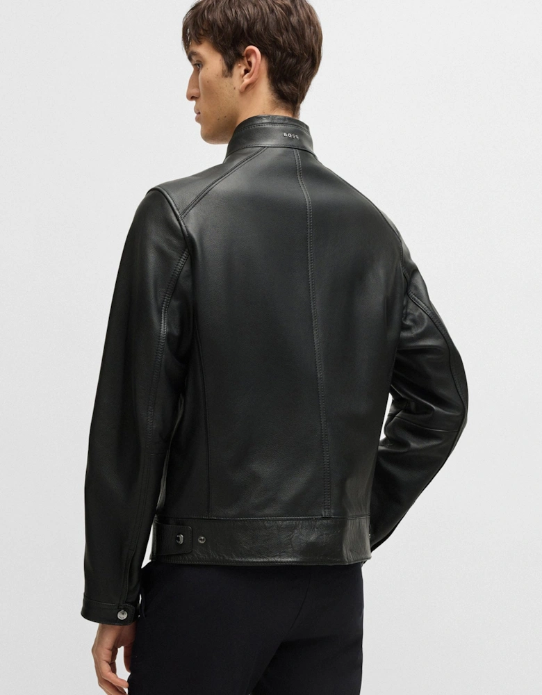 H Mansell 3 Leather Jacket Black