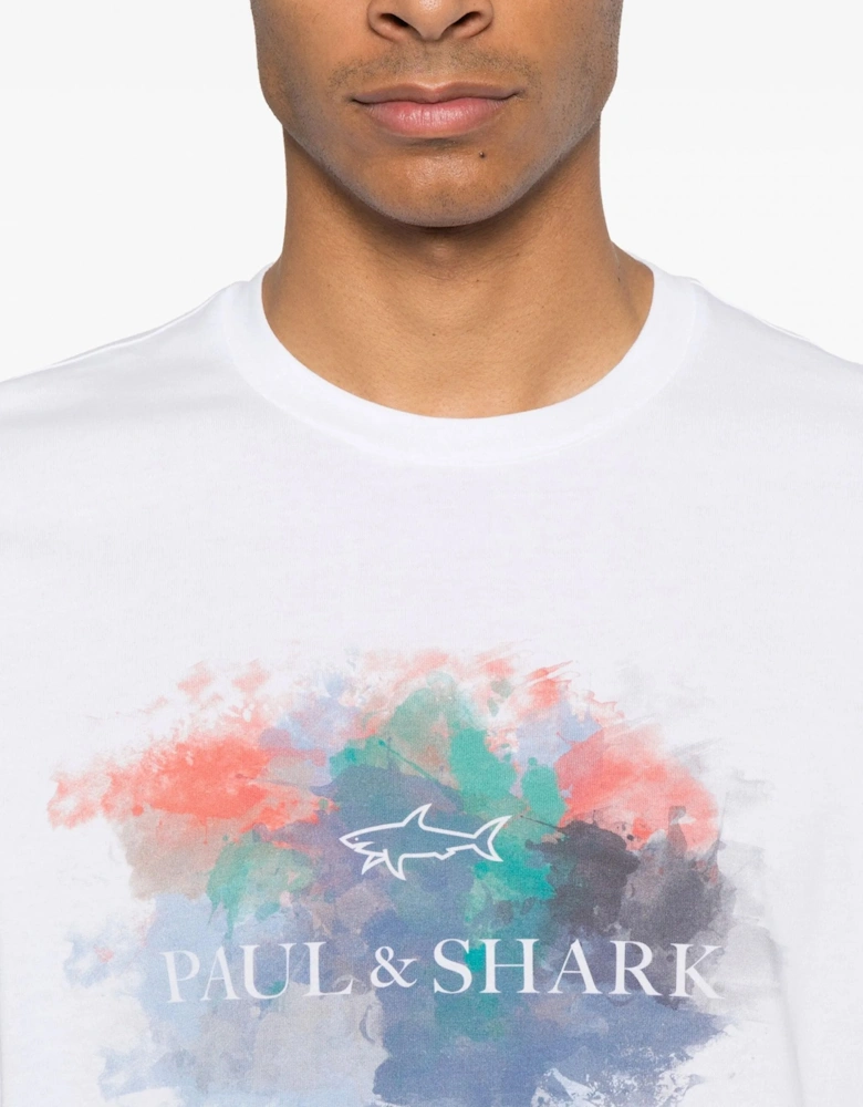 Multi Colour Print T-Shirt White