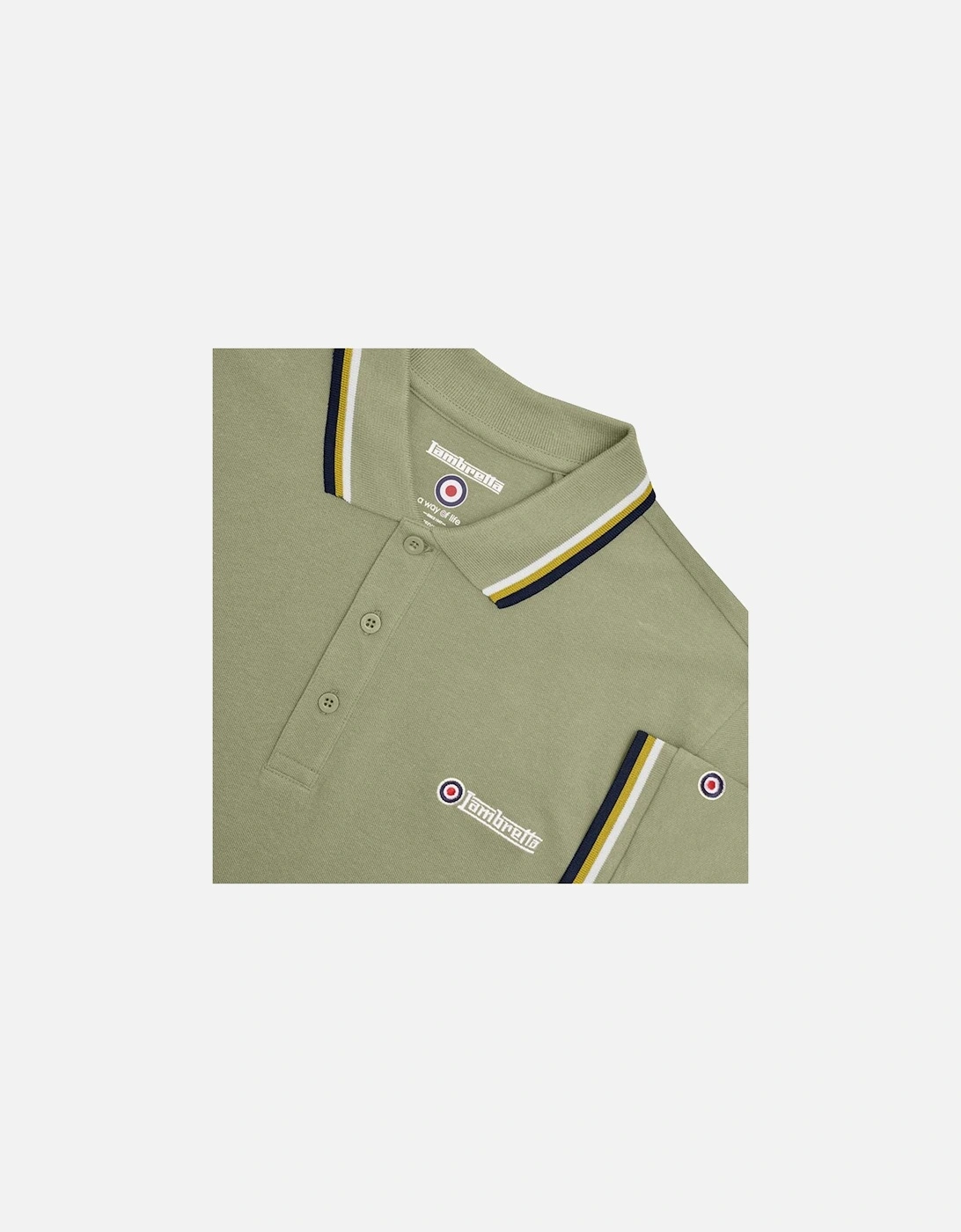 Lambretta Mens Triple Tipped Polo Shirt