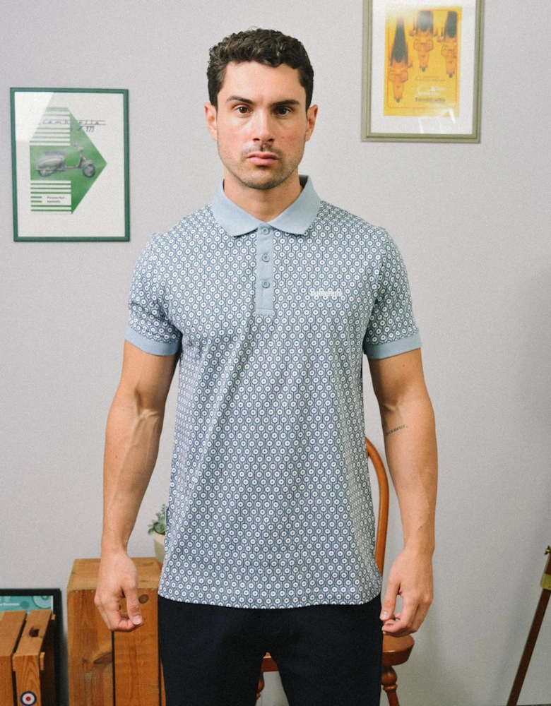 Mens Geo Roundel Short Sleeve Polo Shirt