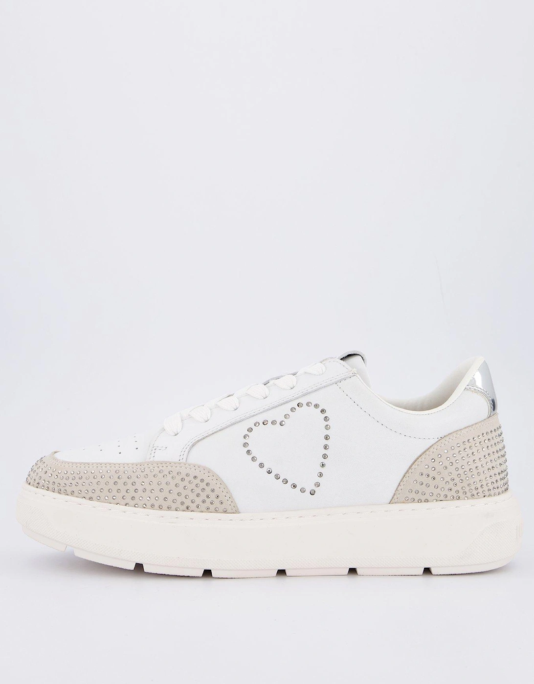 Chunky Glitter Heart Trainers - White, 2 of 1