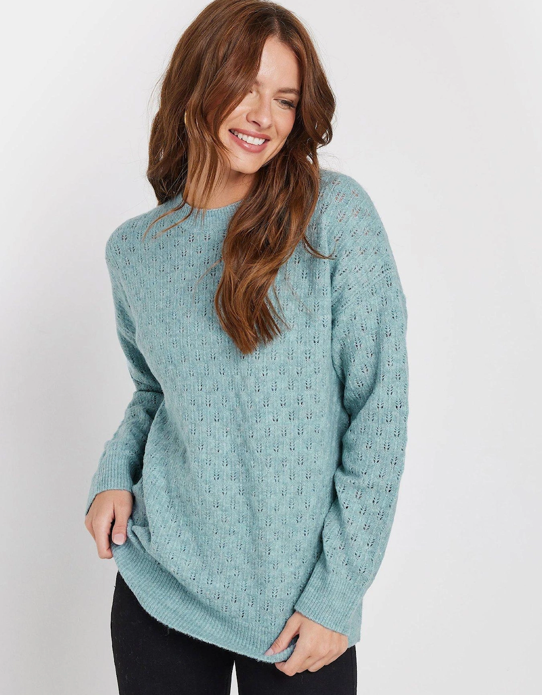 Pointelle Jumper - Green, 2 of 1