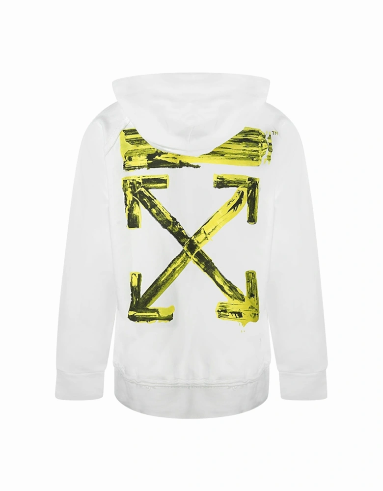 Long Drawstrings White Oversized Hoodie