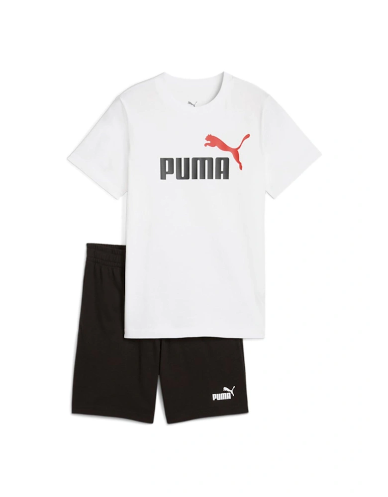 Junior Unisex T-Shirt and Short Set - Black/White