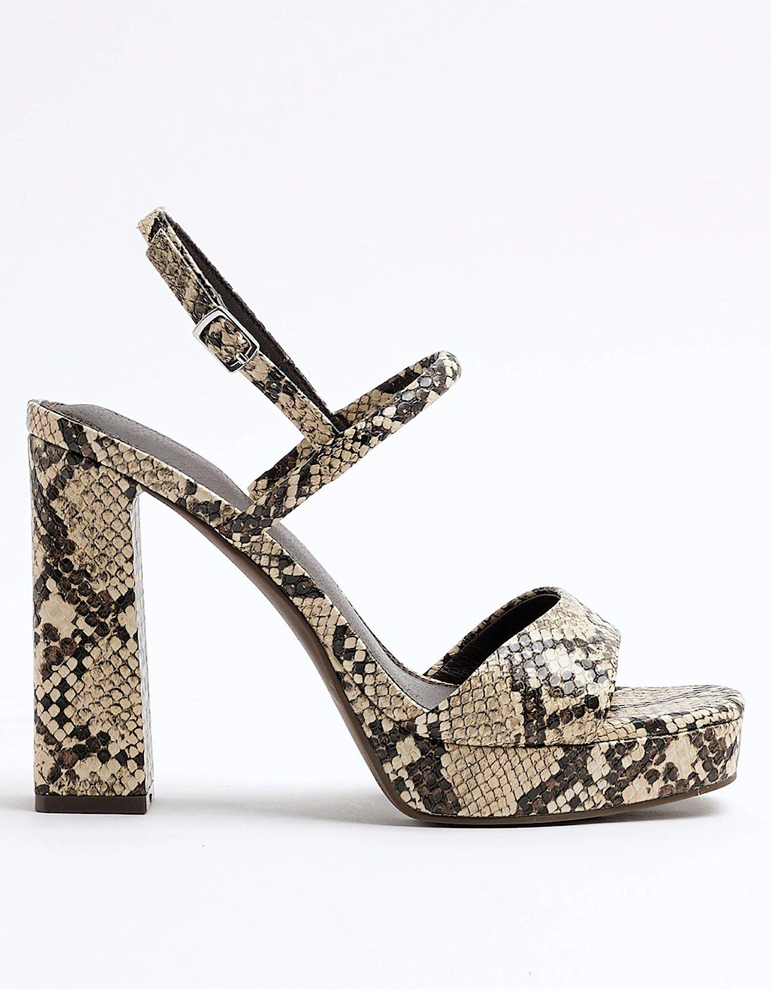 Snake Print Sling Back Platform Sandals, 2 of 1