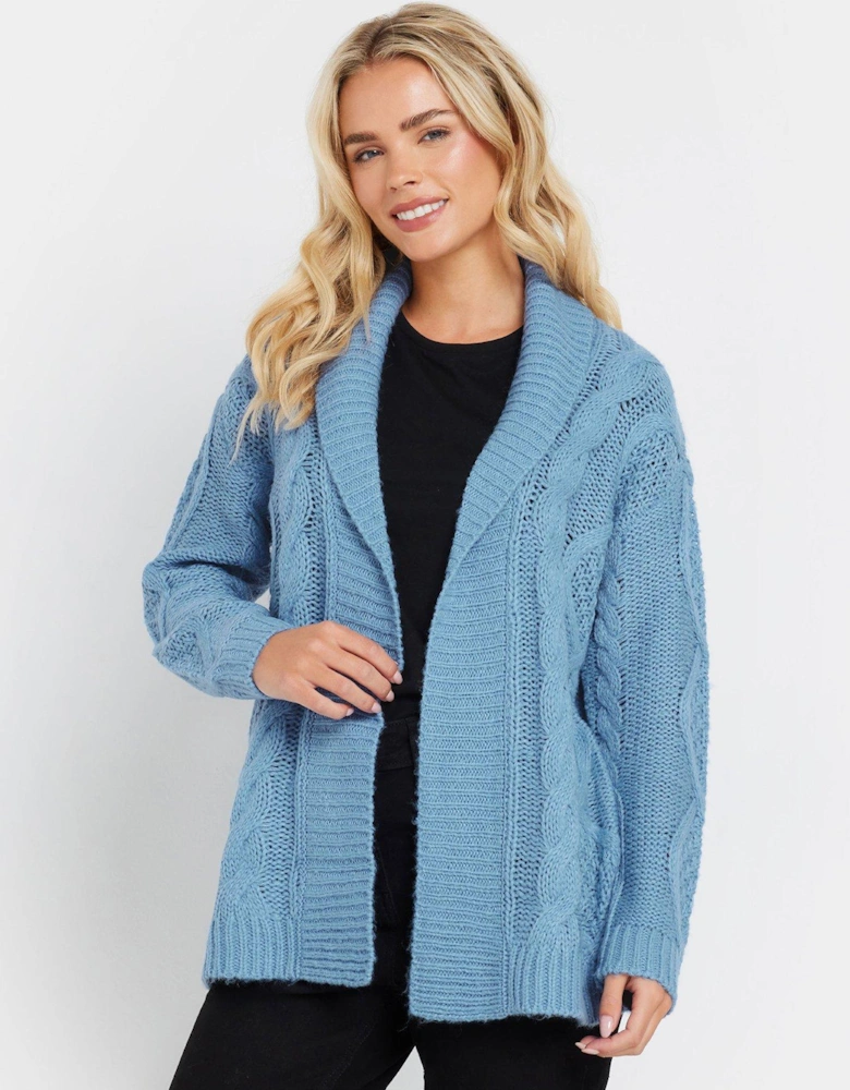 Petite Longline Cardigan - Blue