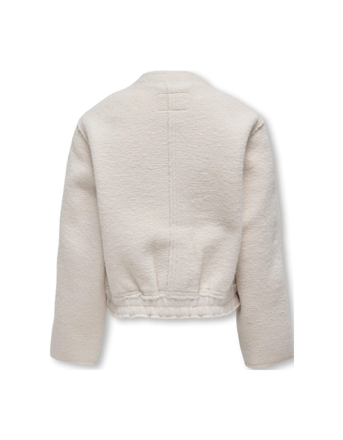 Girls Boucle Bomber Jacket - Moonbeam - Cream