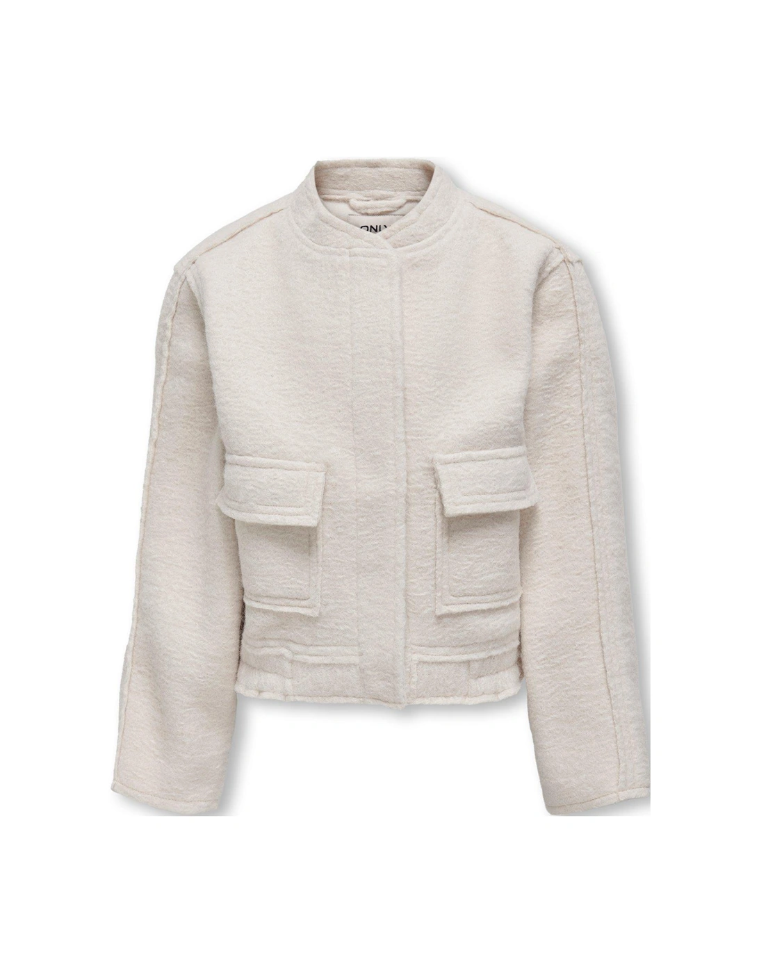 Girls Boucle Bomber Jacket - Moonbeam - Cream