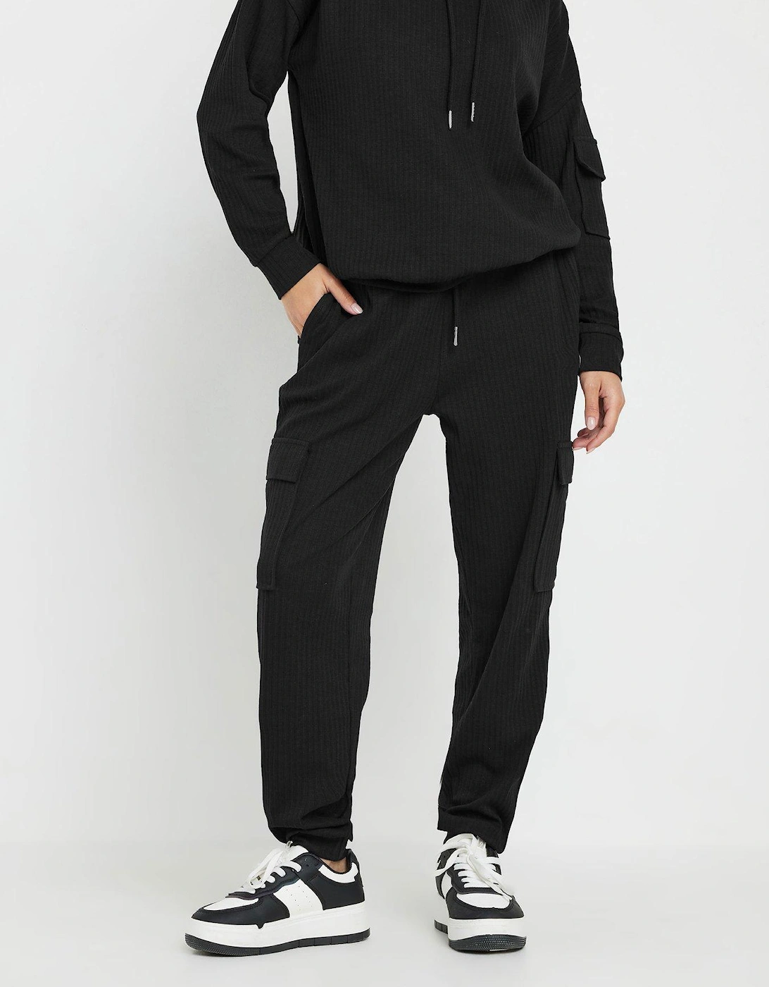 Petite Cargo Ribbed Jogger - Black, 2 of 1