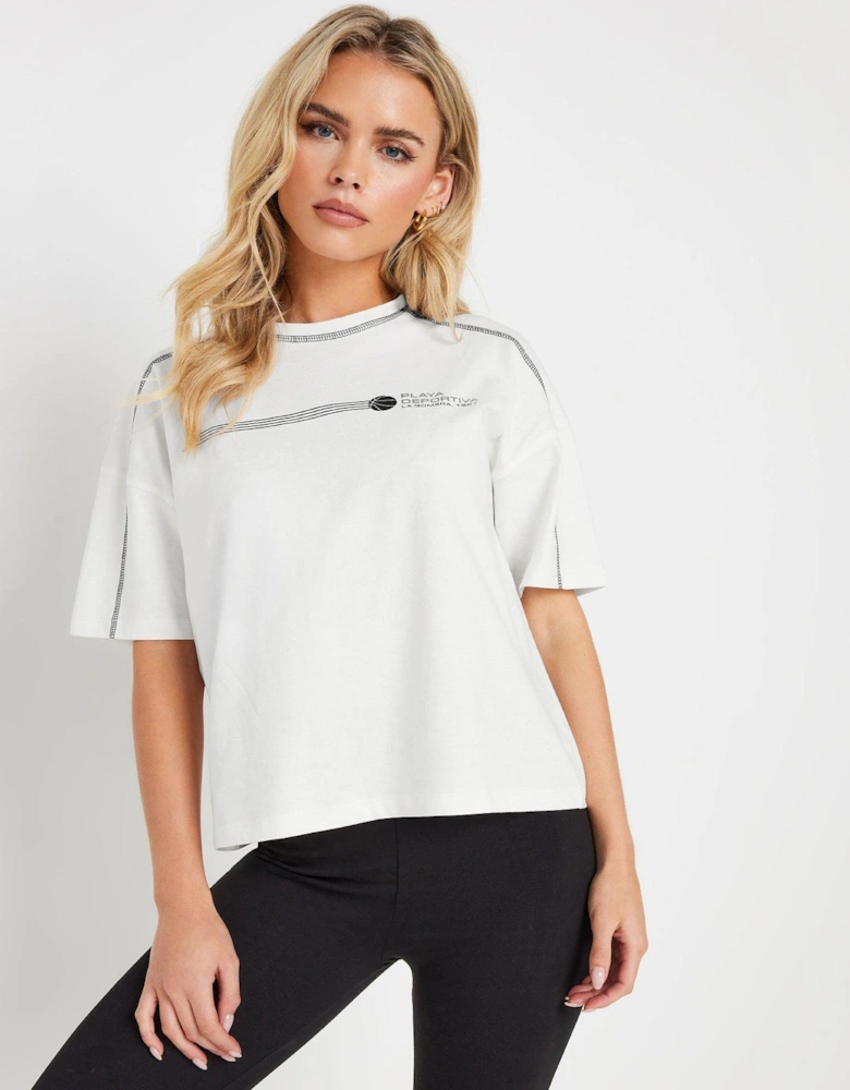 Petite Sporty Tee - White