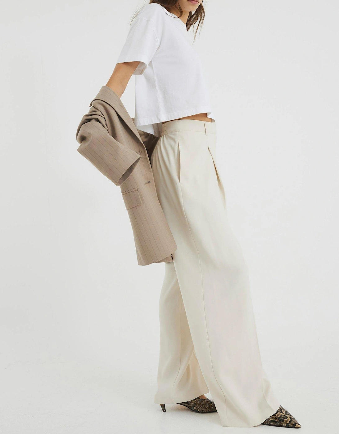 Wide Leg Trouser - Cream, 2 of 1