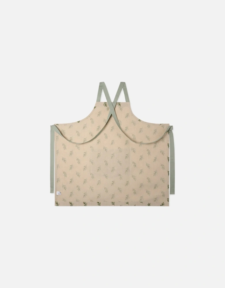 Olive Linen Cross Back Apron