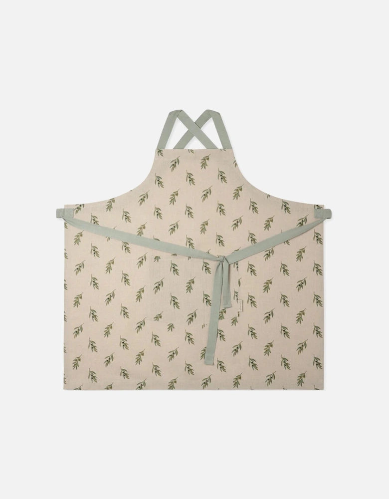 Olive Linen Cross Back Apron