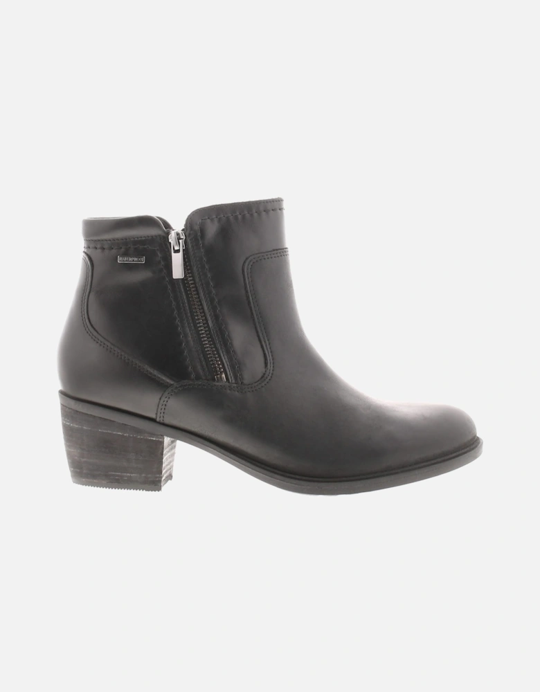 Womens Ankle Boots Neva Zip Leather Zip black UK Size