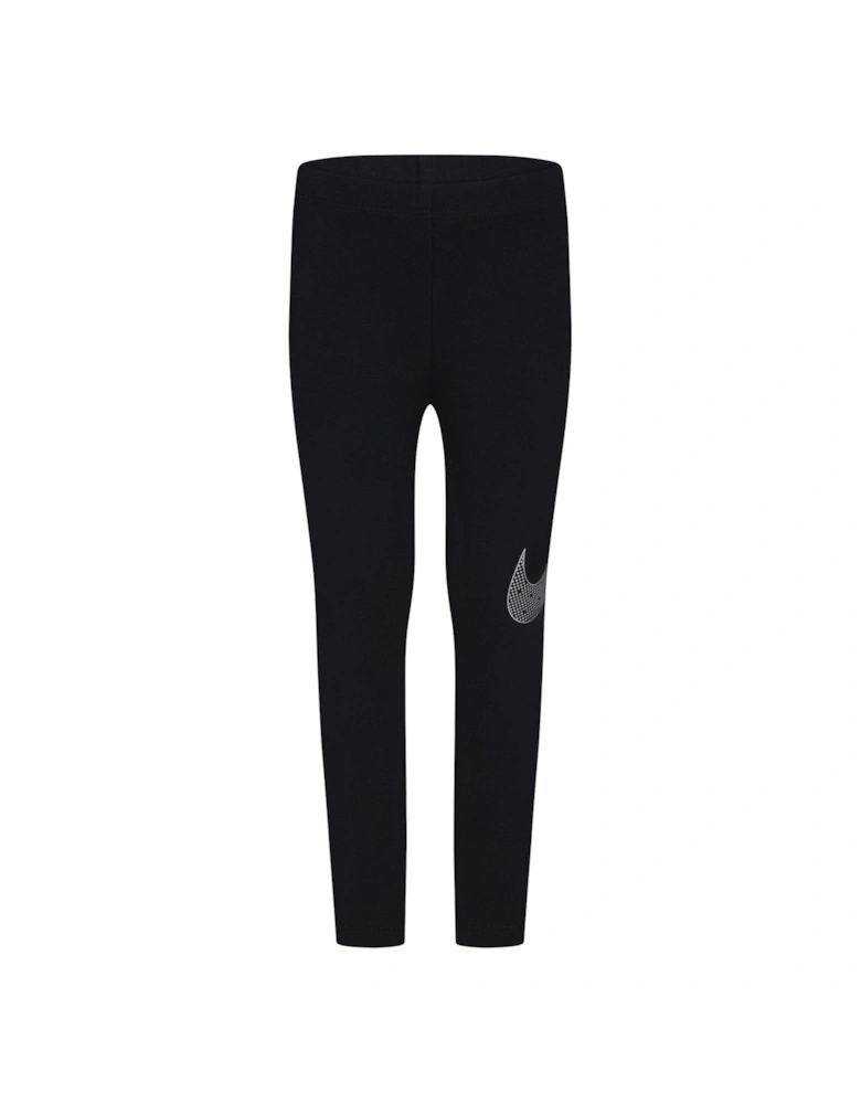 Kids Girls Shine Hoody Legging Tracksuit - Black
