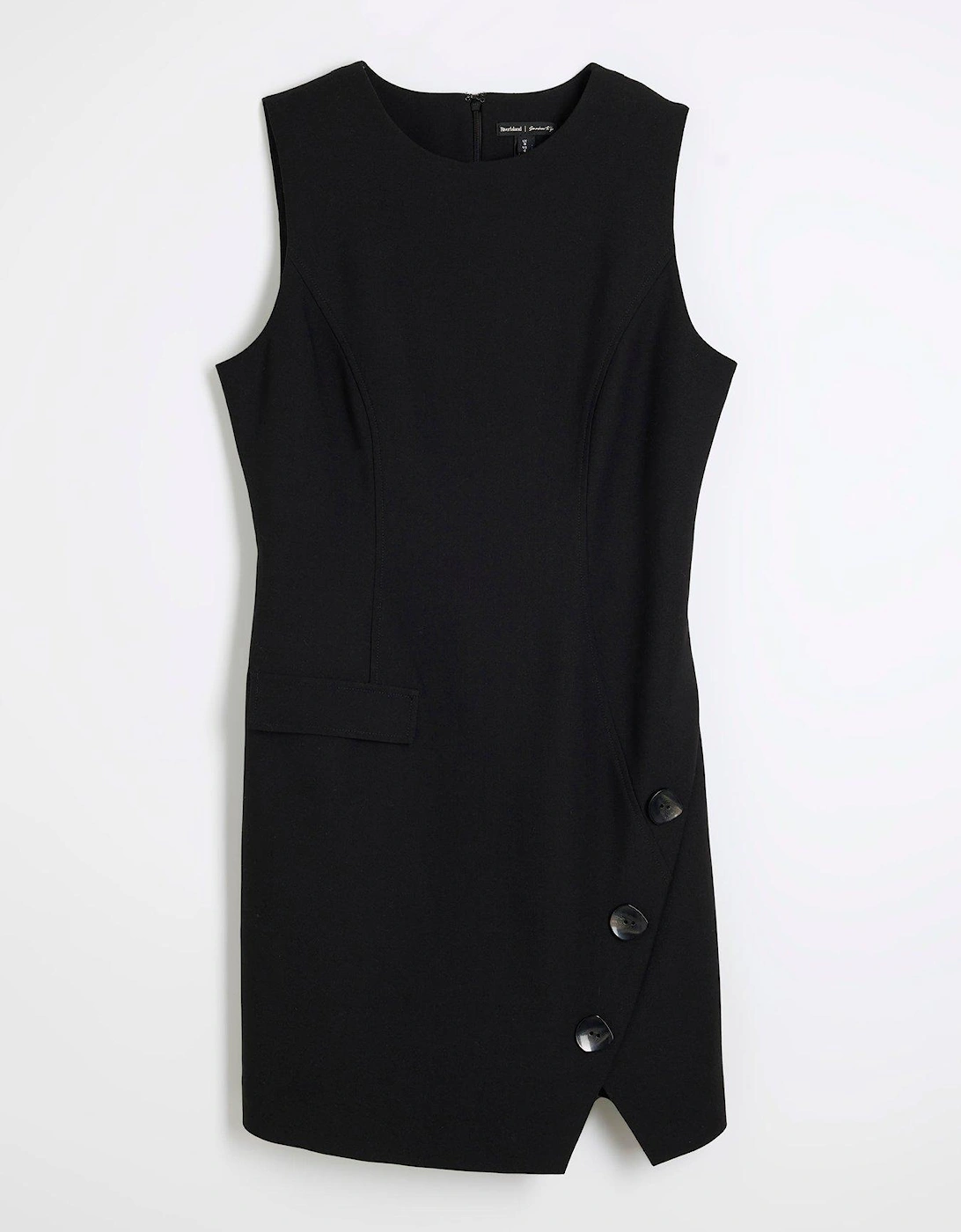 Sleeveless Tailored Blazer Dress - Black