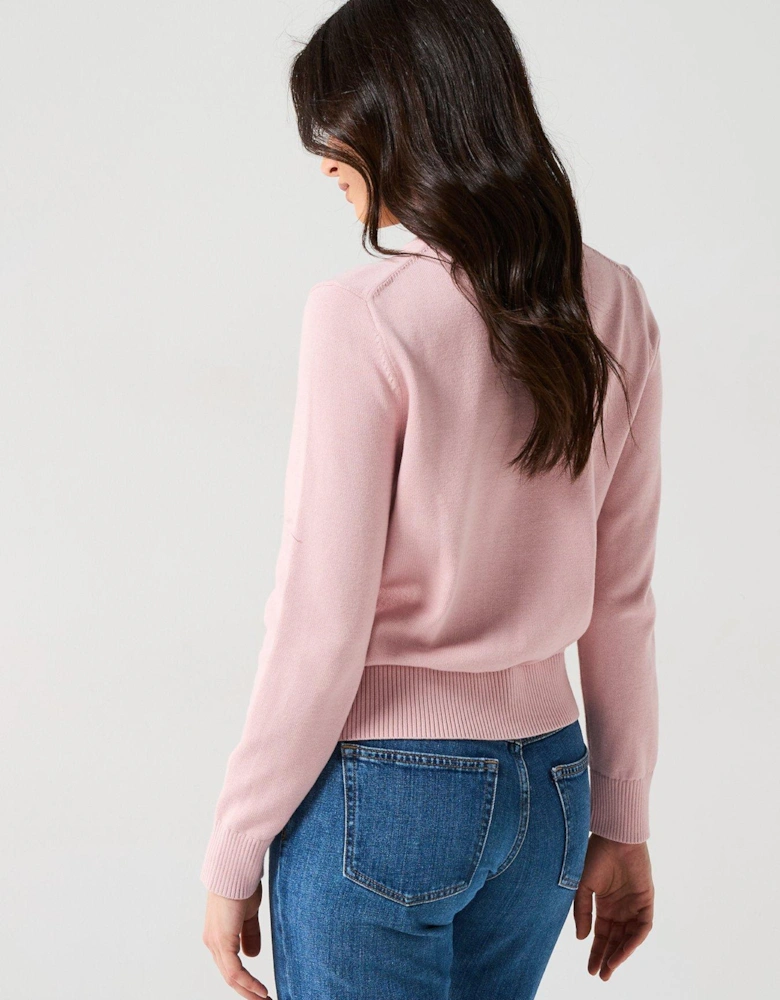 Crest Logo Knitted Jumper - Pink