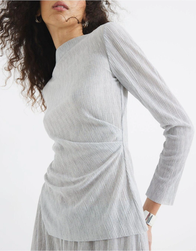 Drape Asymmetric Top Set - Light Grey