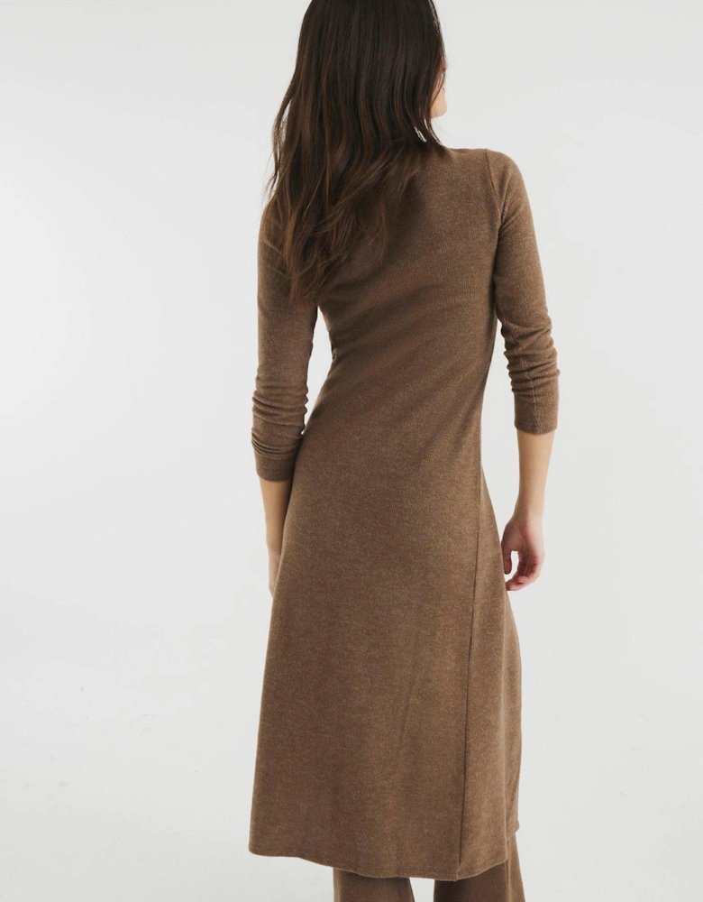 Cosy Longline Cardigan - Brown