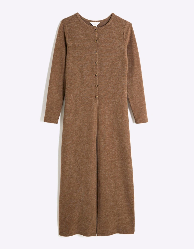 Cosy Longline Cardigan - Brown