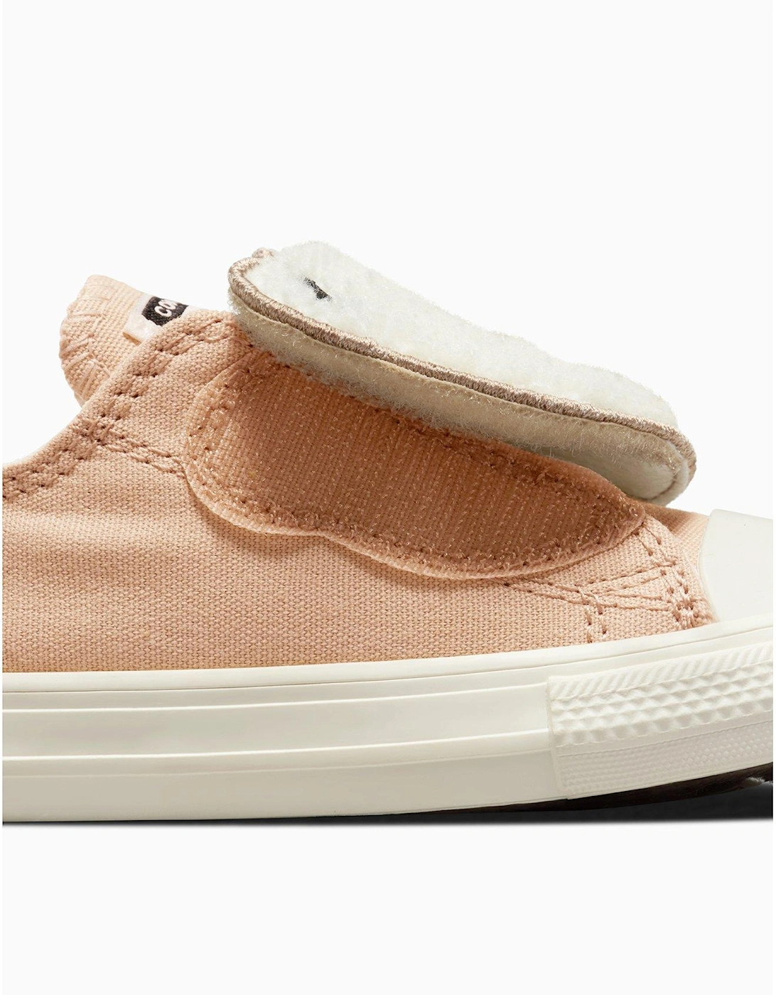 Infant Cozy Essentials Chuck Taylor All Star Strap Teddy Bear Trainers - Beige