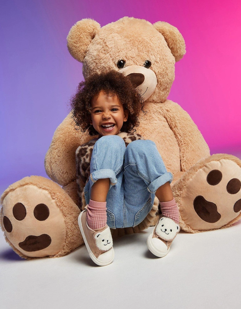 Infant Cozy Essentials Chuck Taylor All Star Strap Teddy Bear Trainers - Beige