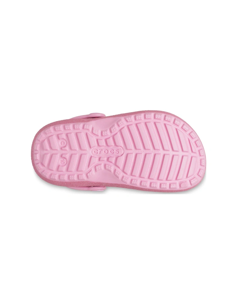 Kids Classic Lined Glitter Clog - Pink