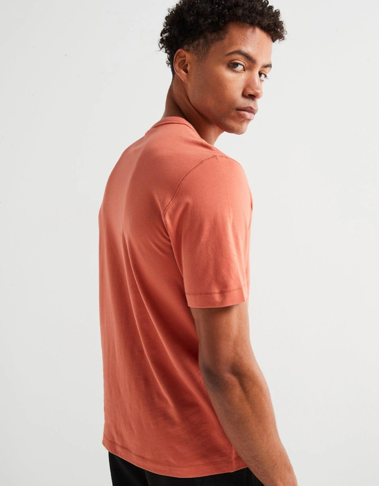 Badge Sleeve Regular Fit T-Shirt - Light Red