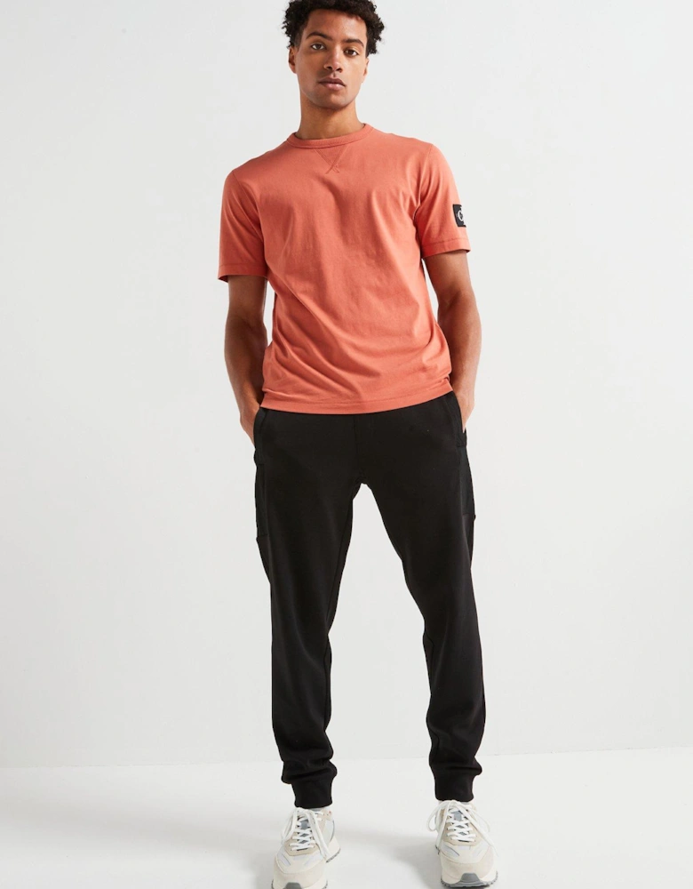 Badge Sleeve Regular Fit T-Shirt - Light Red