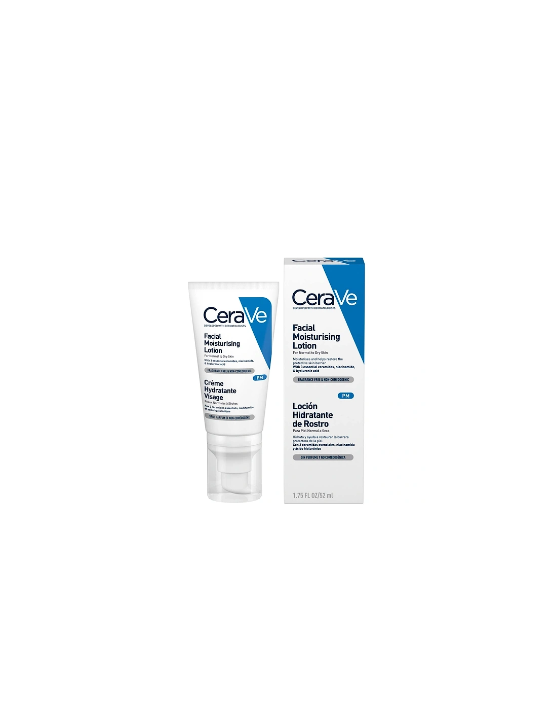 PM Facial Moisturising Lotion with Ceramides for Normal to Dry Skin 52ml - CeraVe, 2 of 1