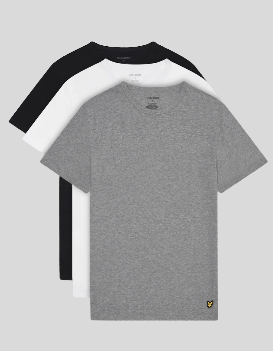 Lyle And Scott Men's Grey 3 Pack Lounge T-Shirts - : Regular/34 Xs