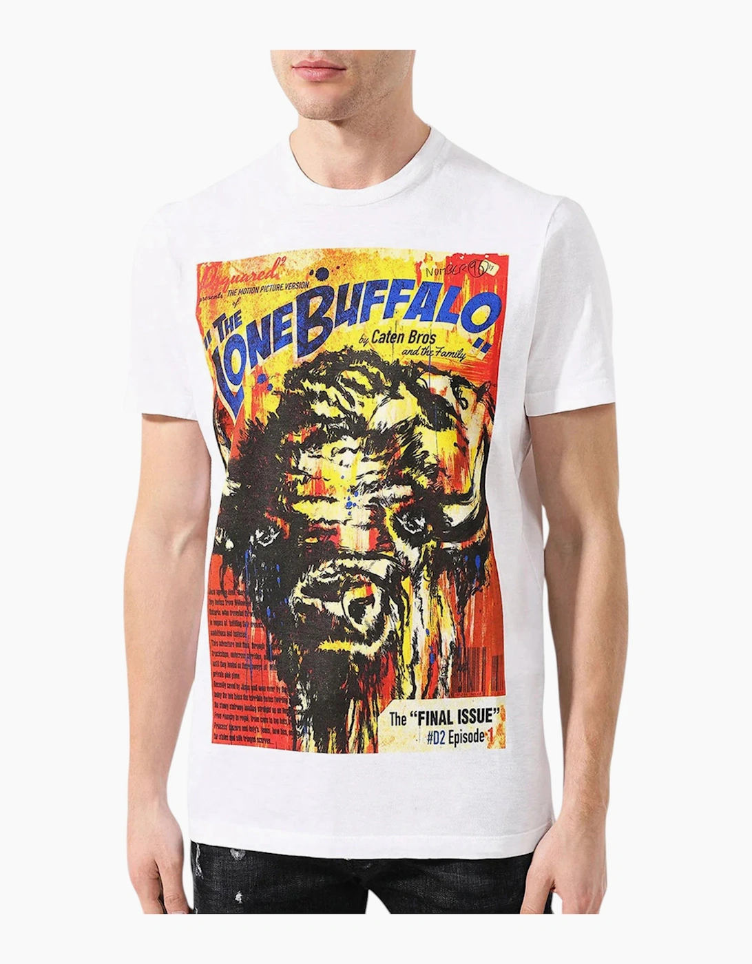 Dsquared2 Men's White T Shirts Shorts Sleeve Crew Neck Casual Cotton Tops  44 2XL