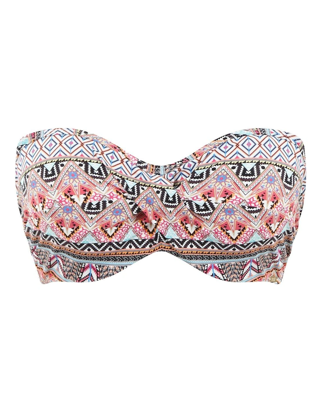 Electric Boho Twist Bandeau Bikini Top - Multi