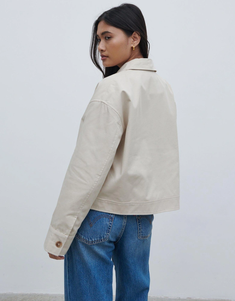 Cropped Trench Coat - Stone