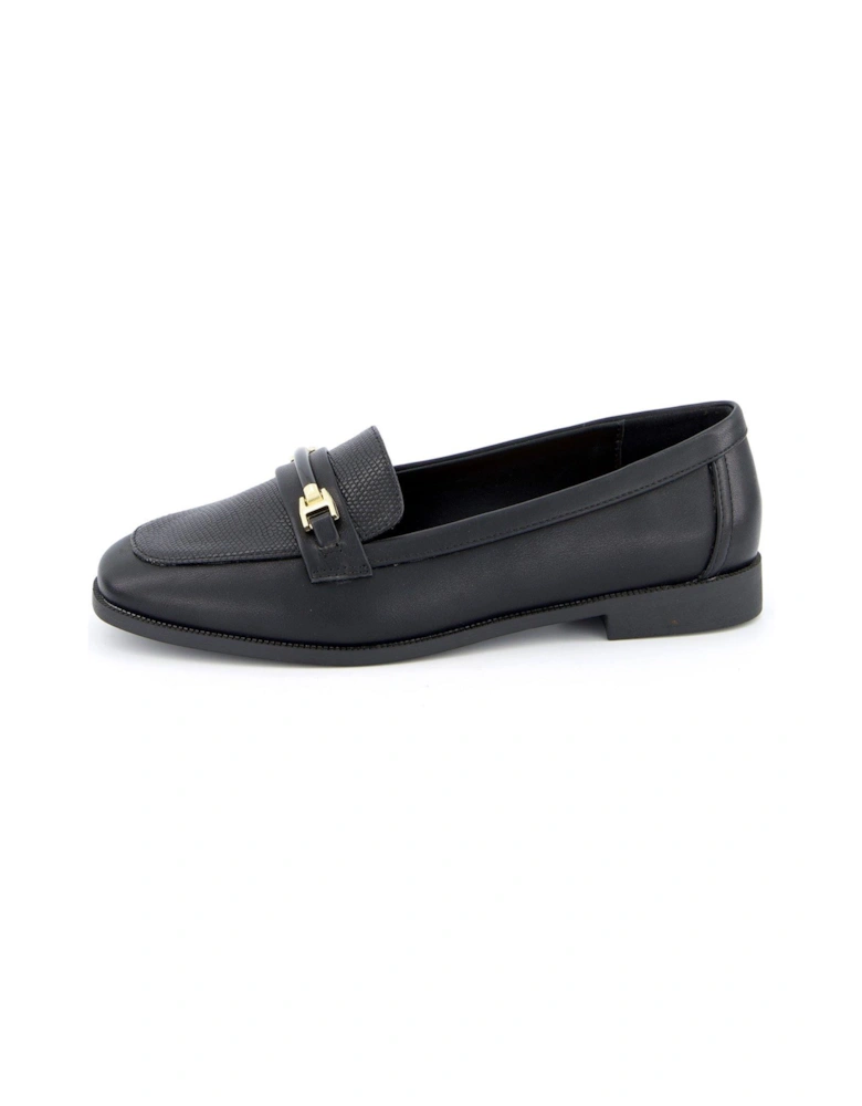 Wide Fit Snaffle Loafer - Black