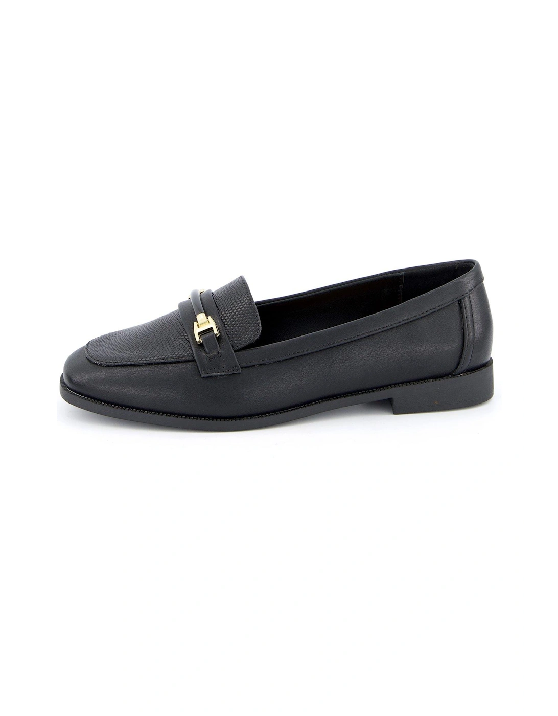 Wide Fit Snaffle Loafer - Black