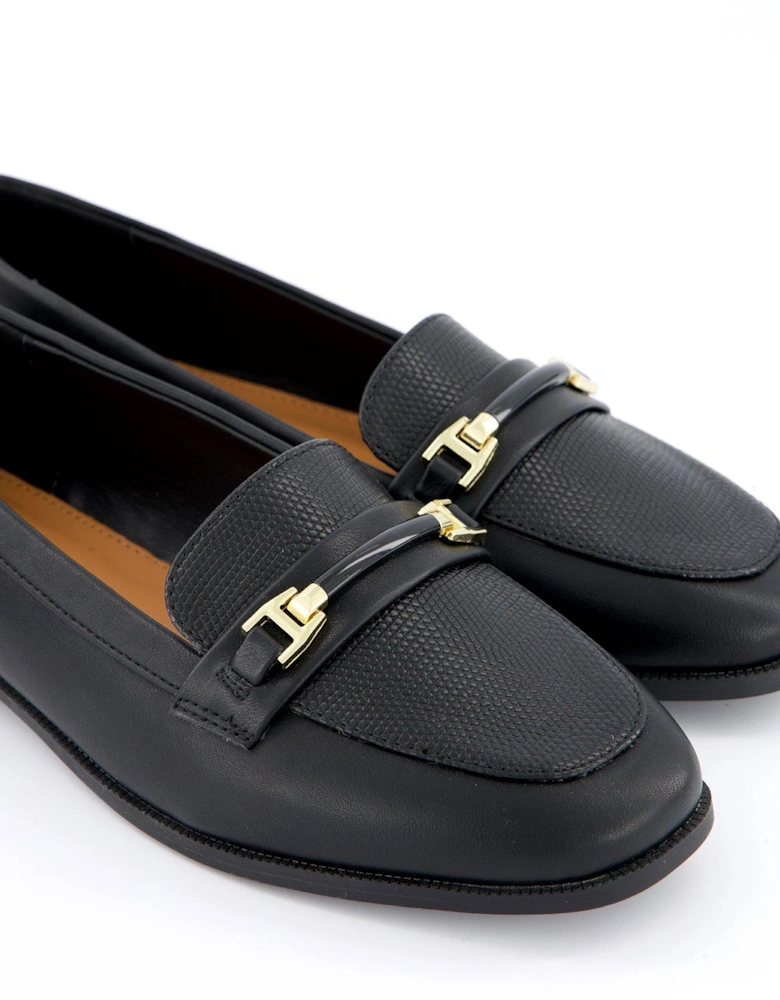 Wide Fit Snaffle Loafer - Black