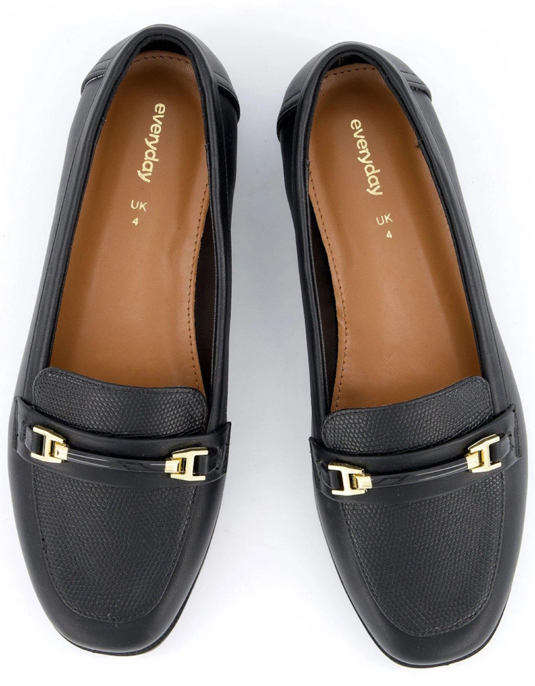 Wide Fit Snaffle Loafer - Black