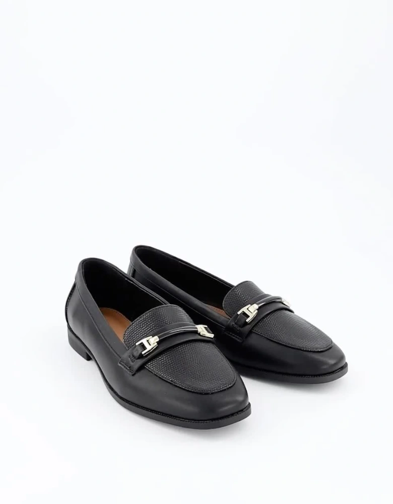 Wide Fit Snaffle Loafer - Black