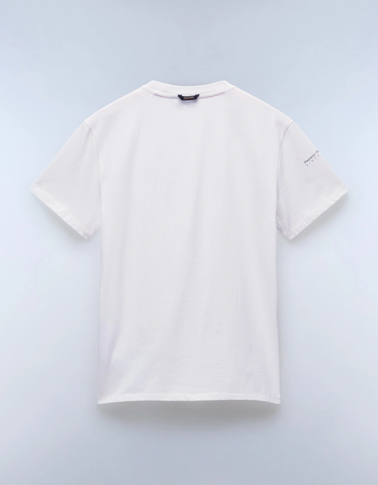 S-Badge Logo Short Sleeve T-Shirt - White Heron