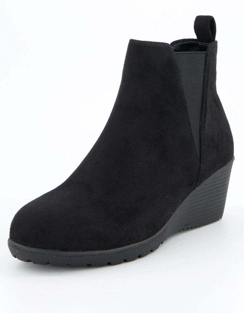 Wedge Ankle Boot - Black